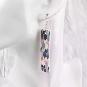 Mermaid Print Ladies Lightweight Leather Earrings